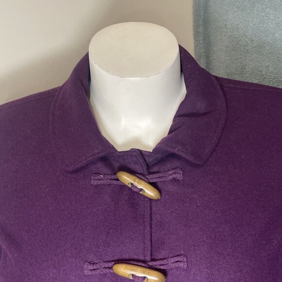 Old Navy Women’s Coat XL Purple Wool Blend Toggle Button Lined Jacket Preppy - Picture 8 of 11